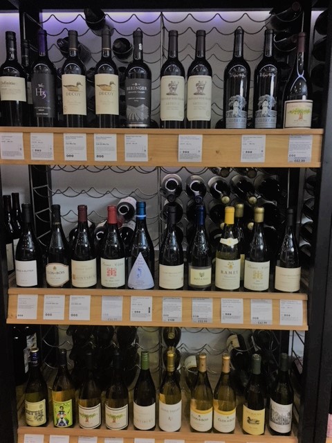 California wines in Majestic Wine Shop in London