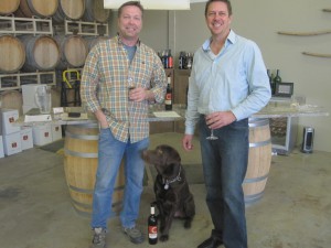 Neil Cooper and his dog Bud from Cooper Wine Company and Randall Dennis